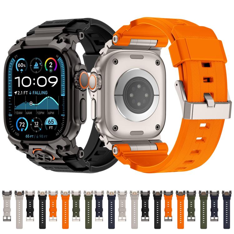 Cinturino per orologio in silicone con armatura personalizzata in metallo, For Apple Watch Ultra 3 / 2 / 1 49mm