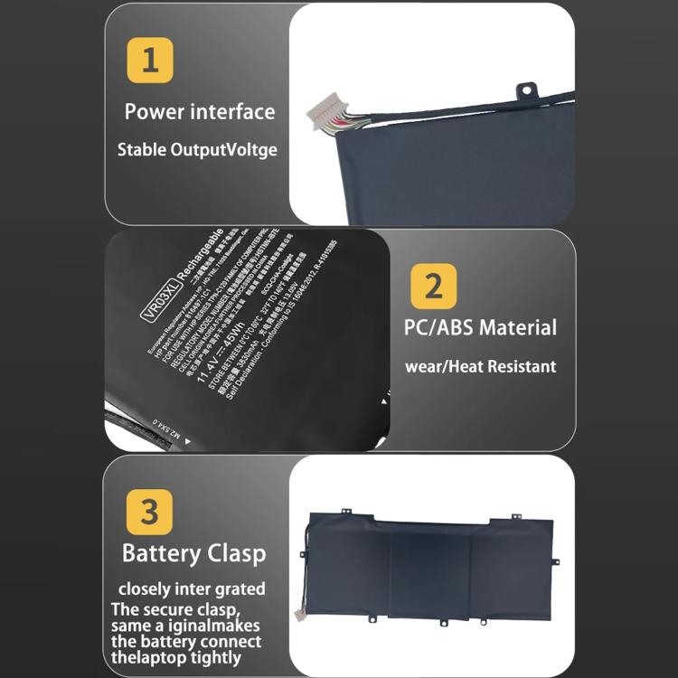 Batterie per laptop da 3830 mAh per HP Envy 13-D023TU / Envy 13-D025TU, VR03XL
