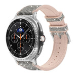 Cinturino per orologio in silicone e pelle vegana glitterata, For Samsung Galaxy Watch8 / Watch8 Classic