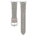 Cinturino per orologio in silicone e pelle vegana glitterata, For Samsung Galaxy Watch8 / Watch8 Classic