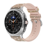 Cinturino per orologio in silicone e pelle vegana glitterata, For Samsung Galaxy Watch8 / Watch8 Classic
