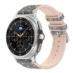 Cinturino per orologio in silicone e pelle vegana glitterata, For Samsung Galaxy Watch8 / Watch8 Classic