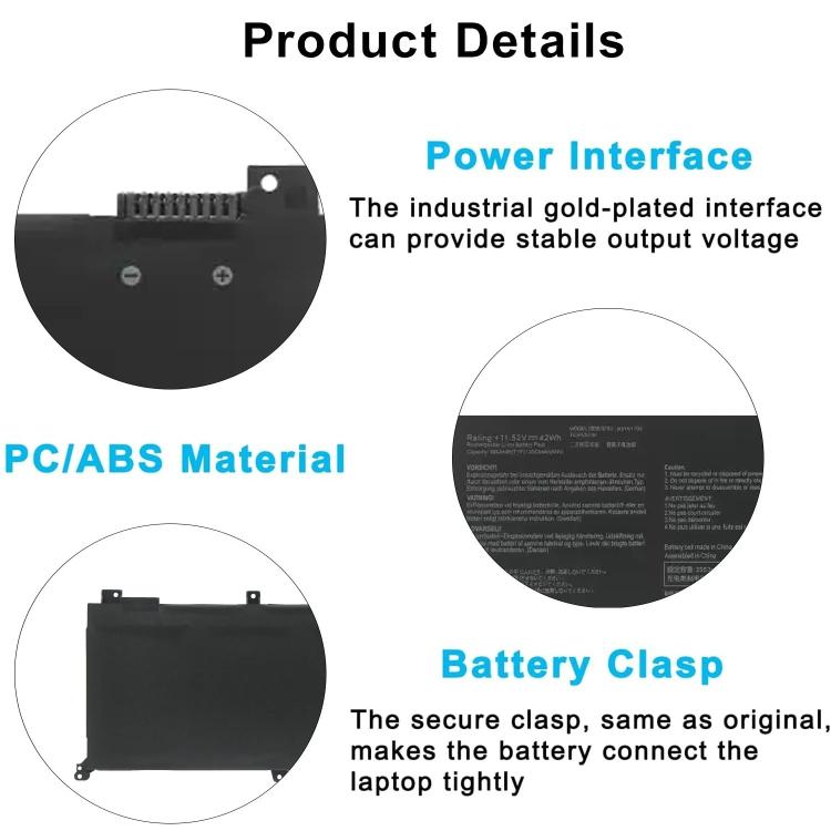 Batteria per laptop da 3653 mAh per Asus Mars15 / Mars15(VX60GT9300) / Mars15(VX60GT9750), B31N1732
