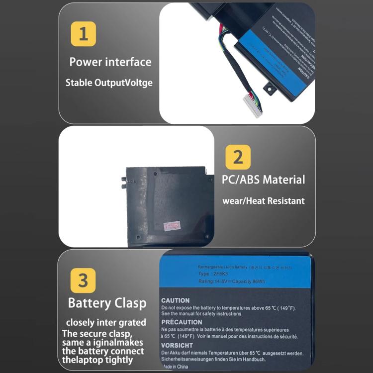 Batteria da 5500 mAh per laptop Dell Alienware 17 / Alienware 18, 2F8K3