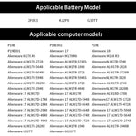 Batteria da 5500 mAh per laptop Dell Alienware 17 / Alienware 18, 2F8K3