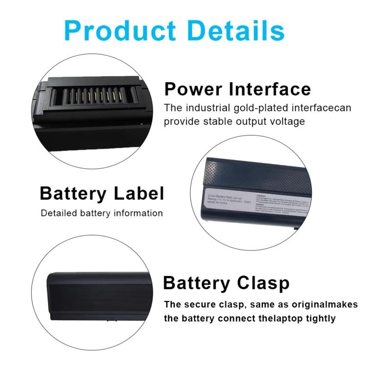Batteria per laptop da 4400 mAh per Asus A42 A52 A62 B53 K42 K52 K62, A32-K52