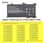 Batterie per laptop da 4112 mAh per HP OMEN 15-AX200 15-AX218TX 15-AX210TX 15-AX235NF 15-AX202N, TE04XL