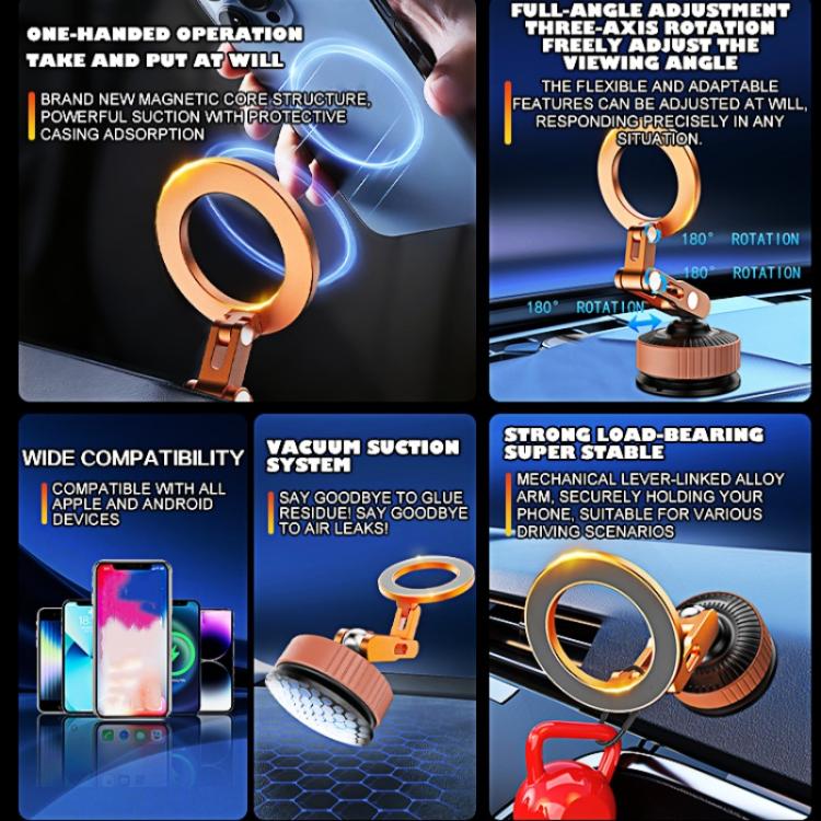 Supporto magnetico pieghevole per telefono da cruscotto con ventosa per auto K7, K7