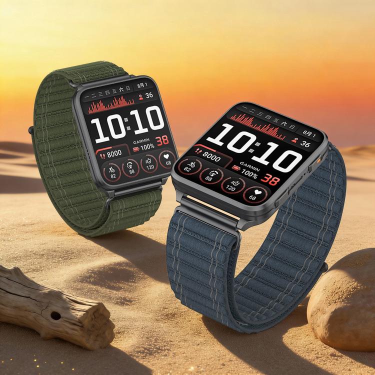 Cinturino per orologio in nylon con motivo a onde di montagna., For Garmin Venu X1