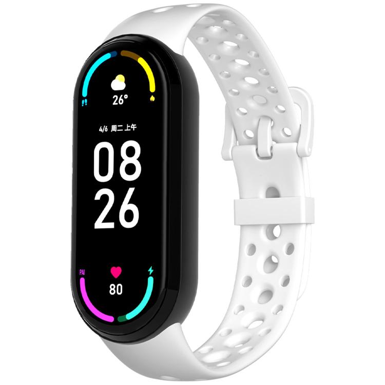 Cinturino per orologio in silicone con fibbia ad ardiglione e fori rotondi in tinta, For Xiaomi Smart Band 10 / 9 / 8