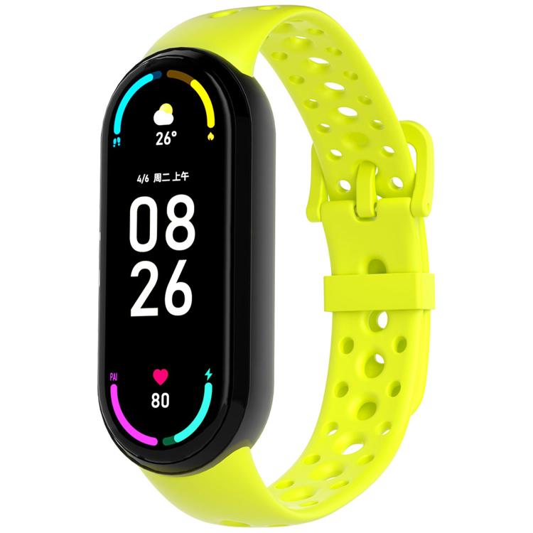 Cinturino per orologio in silicone con fibbia ad ardiglione e fori rotondi in tinta, For Xiaomi Smart Band 10 / 9 / 8