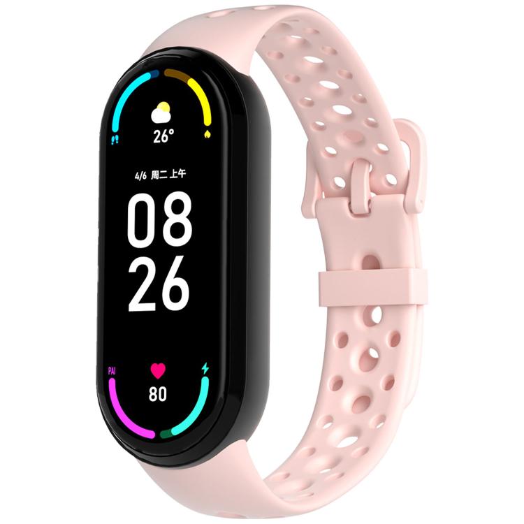 Cinturino per orologio in silicone con fibbia ad ardiglione e fori rotondi in tinta, For Xiaomi Smart Band 10 / 9 / 8