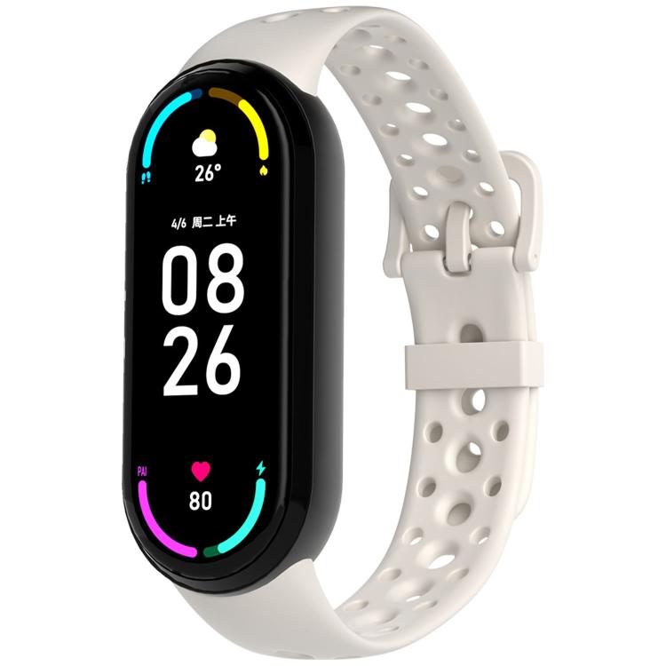 Cinturino per orologio in silicone con fibbia ad ardiglione e fori rotondi in tinta, For Xiaomi Smart Band 10 / 9 / 8
