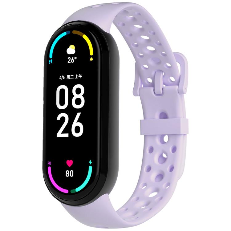 Cinturino per orologio in silicone con fibbia ad ardiglione e fori rotondi in tinta, For Xiaomi Smart Band 10 / 9 / 8