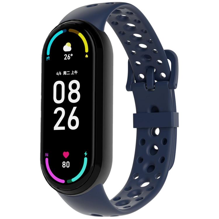 Cinturino per orologio in silicone con fibbia ad ardiglione e fori rotondi in tinta, For Xiaomi Smart Band 10 / 9 / 8