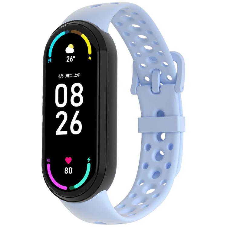 Cinturino per orologio in silicone con fibbia ad ardiglione e fori rotondi in tinta, For Xiaomi Smart Band 10 / 9 / 8