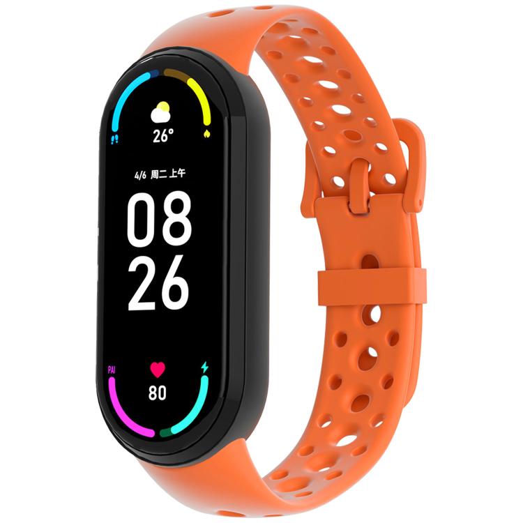 Cinturino per orologio in silicone con fibbia ad ardiglione e fori rotondi in tinta, For Xiaomi Smart Band 10 / 9 / 8