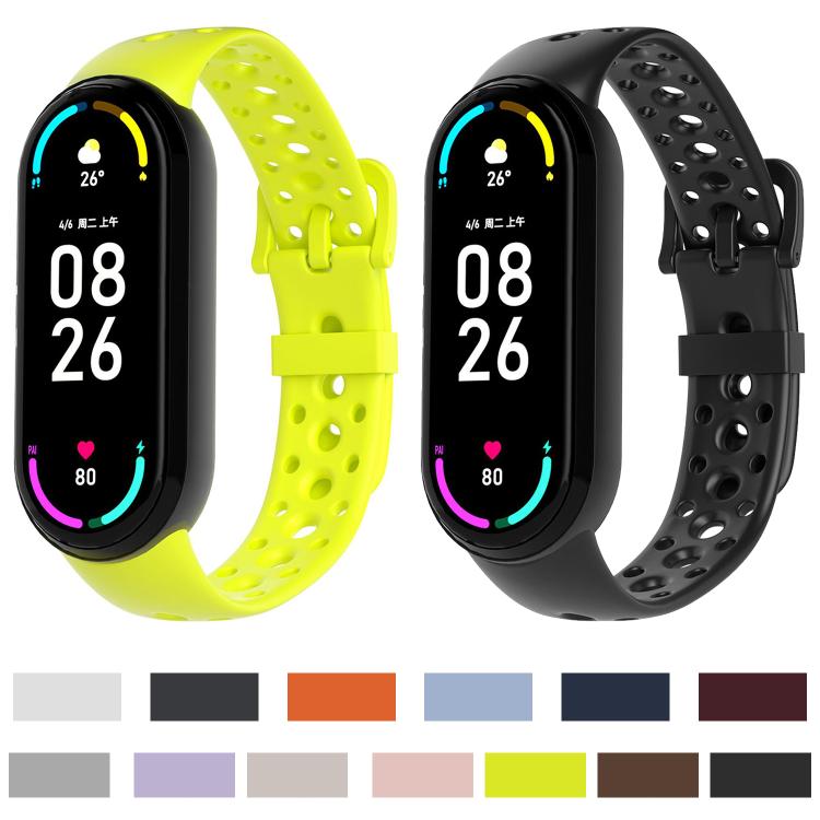 Cinturino per orologio in silicone con fibbia ad ardiglione e fori rotondi in tinta, For Xiaomi Smart Band 10 / 9 / 8