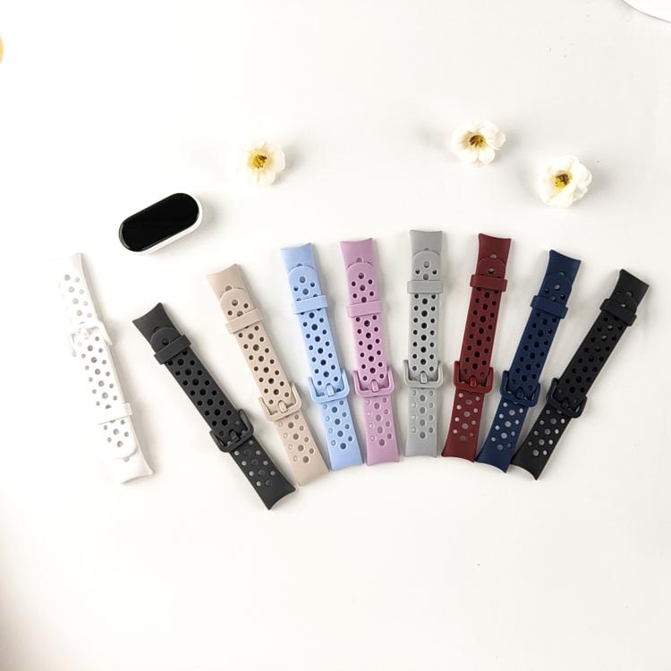 Cinturino per orologio in silicone con fibbia ad ardiglione e fori rotondi in tinta, For Xiaomi Smart Band 10 / 9 / 8