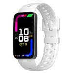 Cinturino per orologio in silicone con fibbia ad ardiglione e fori rotondi in tinta, For Huawei Band 10 / 9 / 8