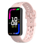 Cinturino per orologio in silicone con fibbia ad ardiglione e fori rotondi in tinta, For Huawei Band 10 / 9 / 8
