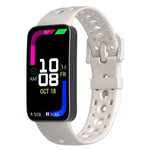 Cinturino per orologio in silicone con fibbia ad ardiglione e fori rotondi in tinta, For Huawei Band 10 / 9 / 8
