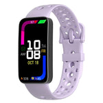Cinturino per orologio in silicone con fibbia ad ardiglione e fori rotondi in tinta, For Huawei Band 10 / 9 / 8
