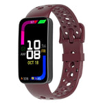 Cinturino per orologio in silicone con fibbia ad ardiglione e fori rotondi in tinta, For Huawei Band 10 / 9 / 8