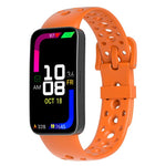 Cinturino per orologio in silicone con fibbia ad ardiglione e fori rotondi in tinta, For Huawei Band 10 / 9 / 8