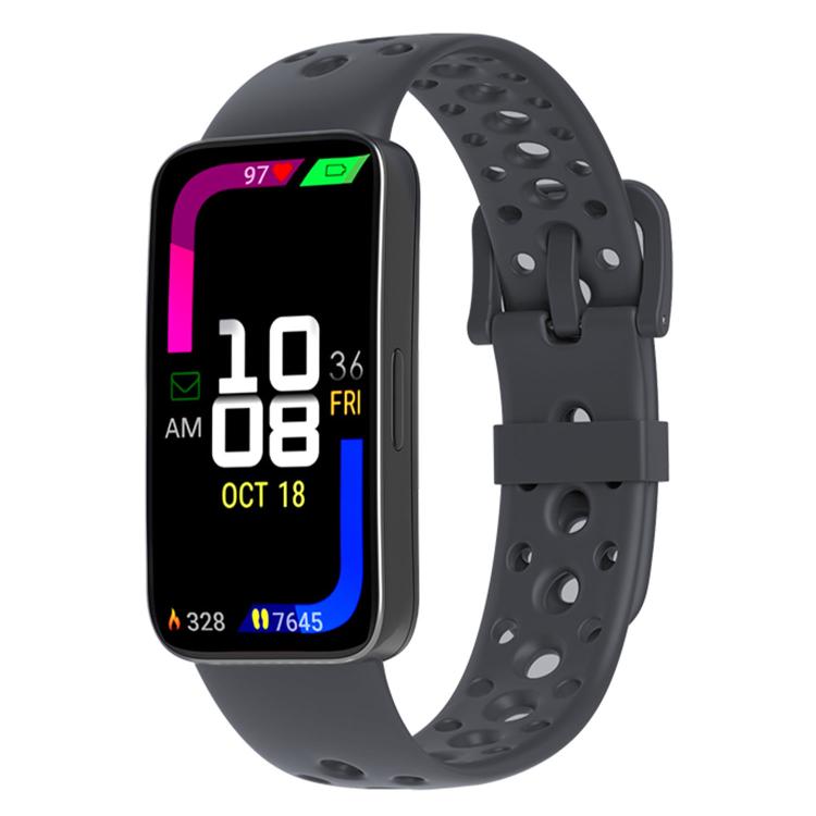 Cinturino per orologio in silicone con fibbia ad ardiglione e fori rotondi in tinta, For Huawei Band 10 / 9 / 8