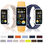 Cinturino per orologio in silicone con fibbia ad ardiglione e fori rotondi in tinta, For Huawei Band 10 / 9 / 8