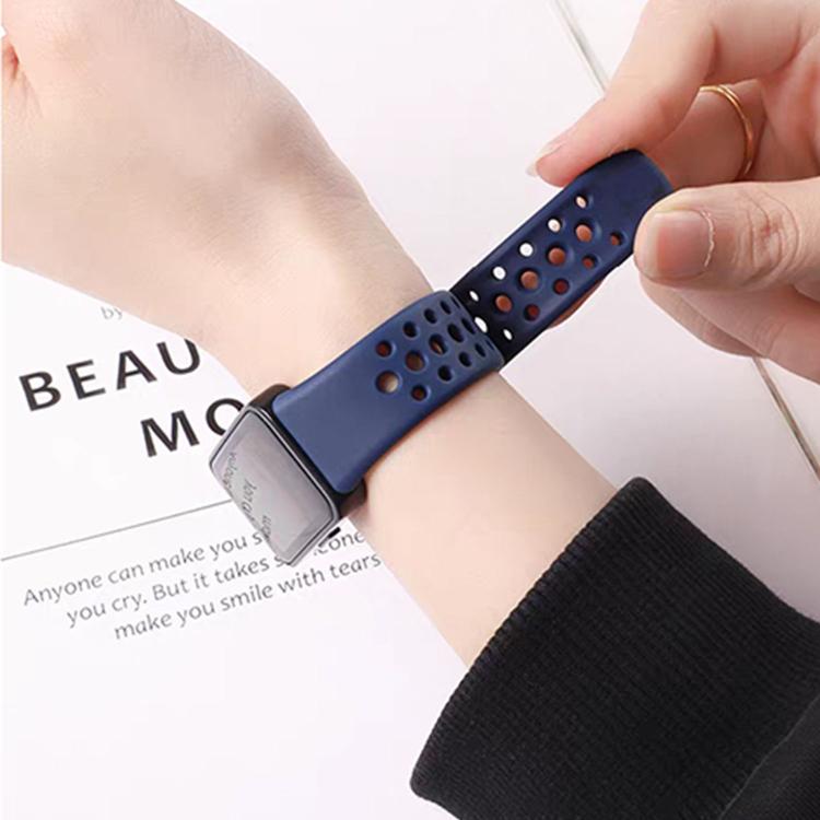 Cinturino per orologio in silicone con fibbia ad ardiglione e fori rotondi in tinta, For Huawei Band 10 / 9 / 8