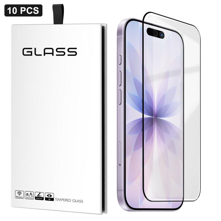 10 pezzi Pellicola in vetro temperato ad alto contenuto di alluminio, ultra sottile, con serigrafia HD a ultrasuoni, spessore 0,18 mm, For iPhone 17e / 16e, For iPhone 17 Pro Max, For iPhone 17 Pro, For iPhone 17, For iPhone Air, For iPhone 16 Pro Max ...