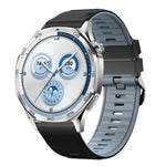 Cinturino per orologio in silicone bicolore con fibbia ad ardiglione in acciaio nero., 22mm
