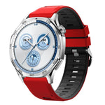 Cinturino per orologio in silicone bicolore con fibbia ad ardiglione in acciaio nero., 22mm