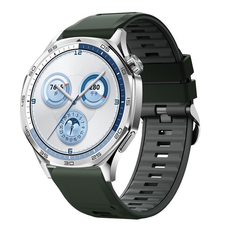 Cinturino per orologio in silicone bicolore con fibbia ad ardiglione in acciaio nero., 22mm