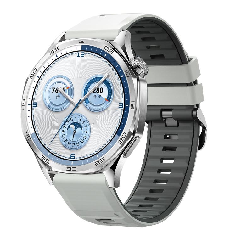 Cinturino per orologio in silicone bicolore con fibbia ad ardiglione in acciaio nero., 22mm