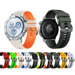 Cinturino per orologio in silicone bicolore con fibbia ad ardiglione in acciaio nero., 22mm