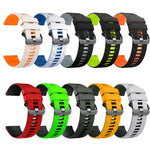 Cinturino per orologio in silicone bicolore con fibbia ad ardiglione in acciaio nero., 22mm