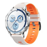 Cinturino per orologio in silicone bicolore a righe con fibbia ad ardiglione nera., 22mm