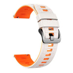 Cinturino per orologio in silicone bicolore a righe con fibbia ad ardiglione nera., 22mm