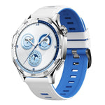 Cinturino per orologio in silicone bicolore a righe con fibbia ad ardiglione nera., 22mm