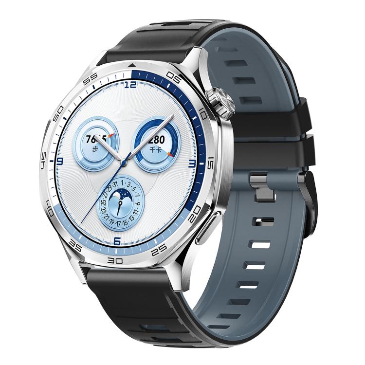 Cinturino per orologio in silicone bicolore a righe con fibbia ad ardiglione nera., 22mm