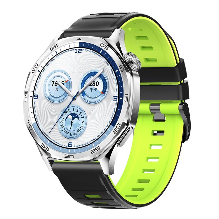 Cinturino per orologio in silicone bicolore a righe con fibbia ad ardiglione nera., 22mm
