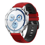Cinturino per orologio in silicone bicolore a righe con fibbia ad ardiglione nera., 22mm