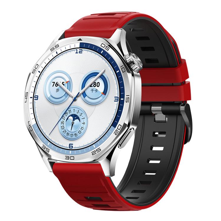 Cinturino per orologio in silicone bicolore a righe con fibbia ad ardiglione nera., 22mm