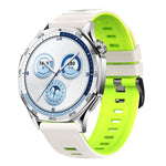 Cinturino per orologio in silicone bicolore a righe con fibbia ad ardiglione nera., 22mm