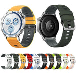 Cinturino per orologio in silicone bicolore a righe con fibbia ad ardiglione nera., 22mm