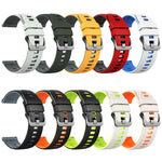 Cinturino per orologio in silicone bicolore a righe con fibbia ad ardiglione nera., 22mm