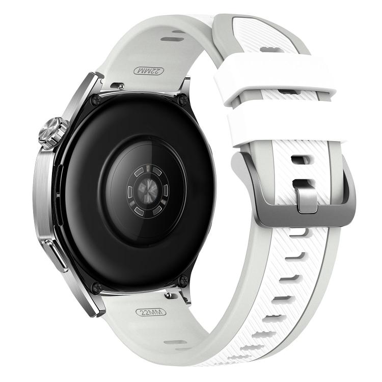 Cinturino per orologio in silicone bicolore con motivo a saia verticale., 22mm